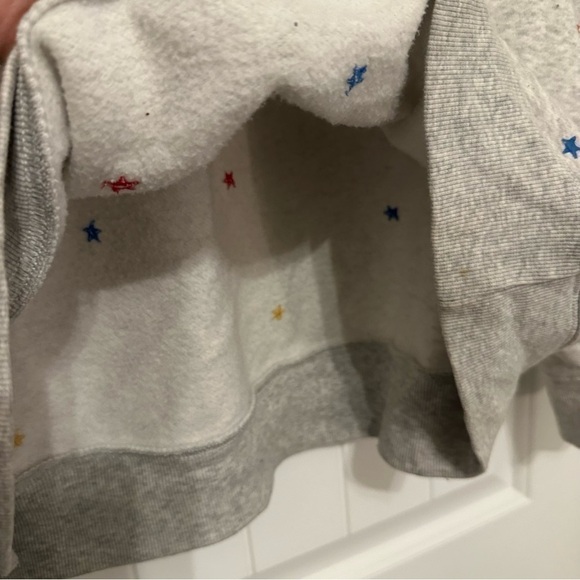 Grey oversized cozy women’s crew neck sweatshirt comfy relaxed tiny stars XL - Picture 5 of 8